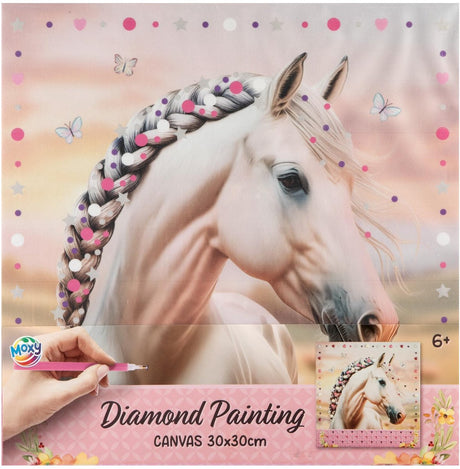 Peinture diamant de groupe d'artisanat créatif avec des chevaux