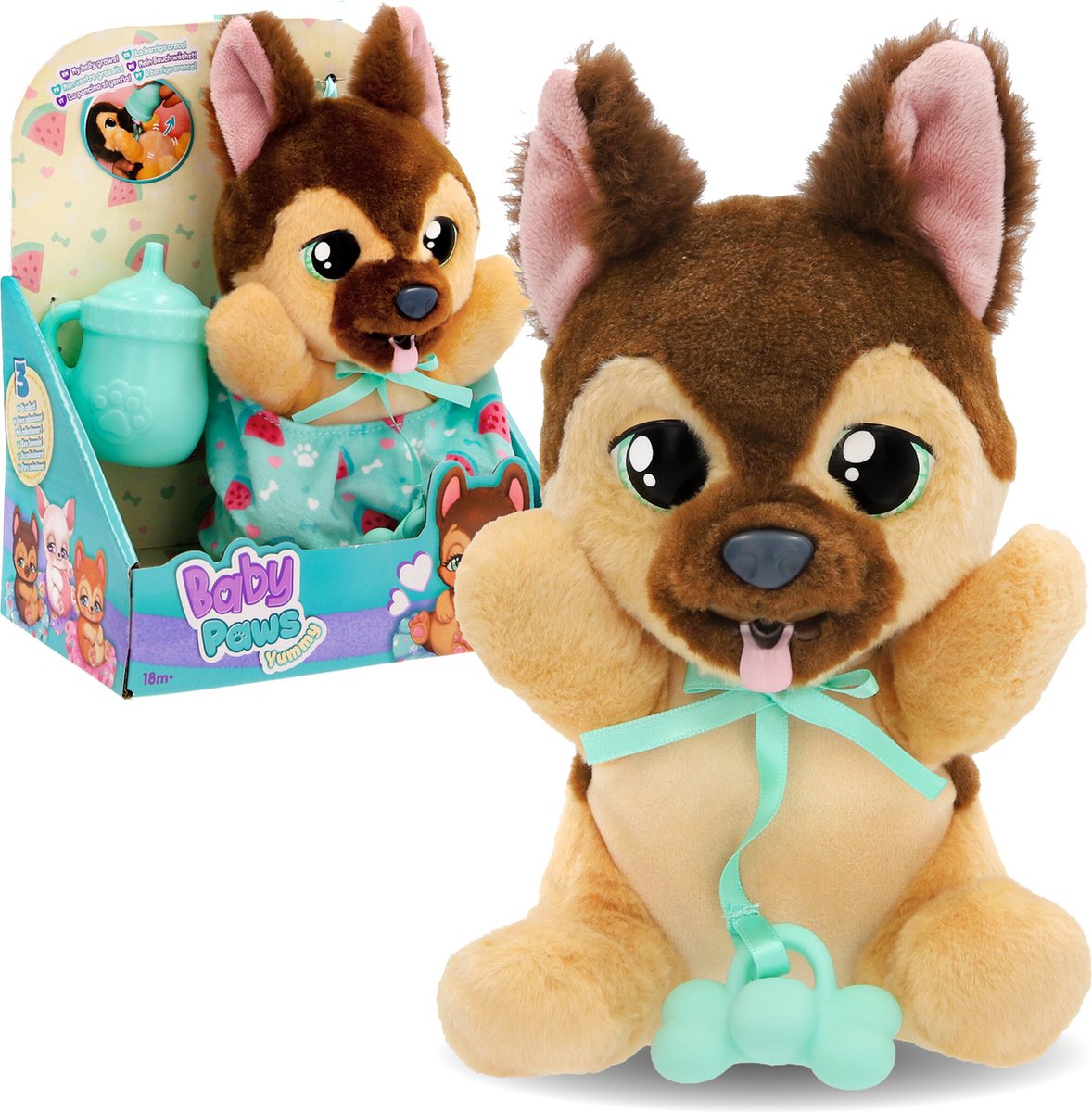 Imc Toys Baby Paws Délicieux berger allemand en peluche interactive