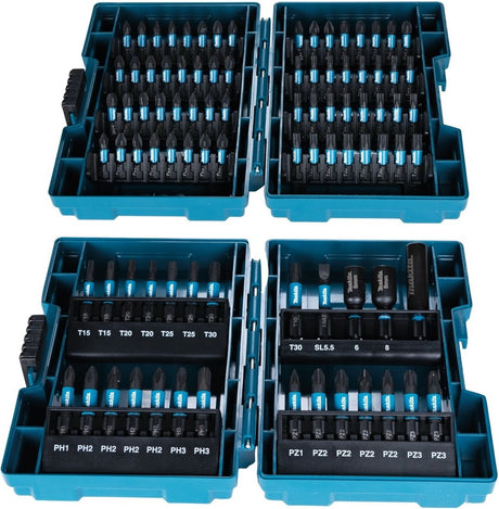 Accessoires Imp Makita Jeu d'embouts de tournevis 90 pièces Makita Act Black dans deux boîtes à emporter pratiques - e-03109