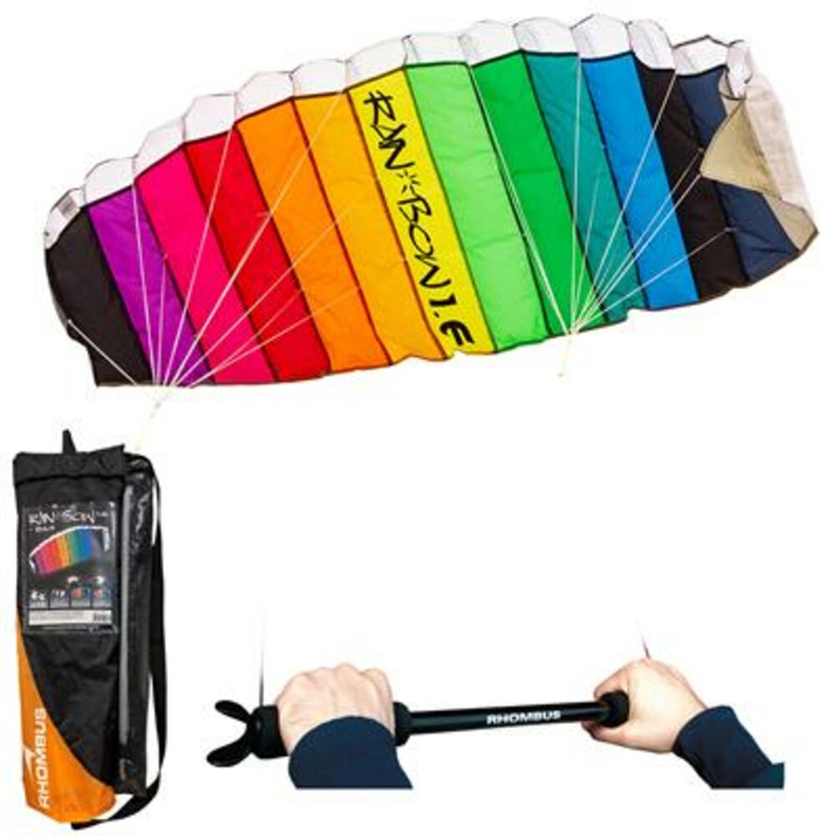 Rhombus Rainbow 1.6 matelas cerf-volant 160x55 cm + barre