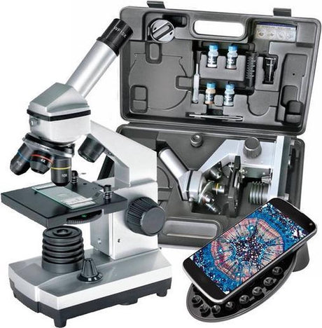 Microscope Bresser - biolux ca - 40x-1024x avec étui - incl. accessoires et adaptateur pour smartphone