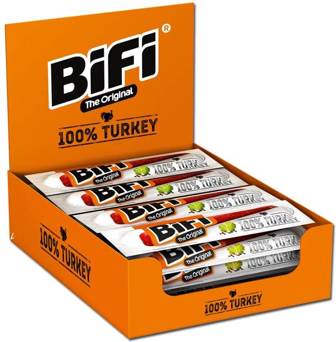 Dinde Bifi - bâtonnet de salami de dinde - collation de viande idéale - pour entre deux, sur la route ou dans la boîte à lunch - 24x20g