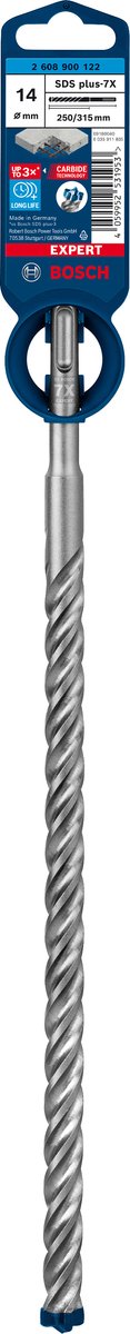 Bosch accessoires expert sds plus-7x marteau perforateur 14 x 250 x 315 mm - 1 pièce(s) - 2608900122