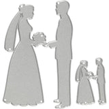 Gabarit de découpe Creativ company, couple de mariés, dimensions 52x81+23x35 mm, 1 pièce