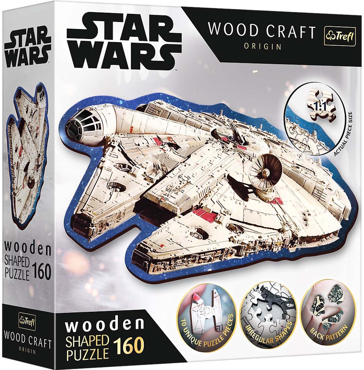 Trefl Star Wars Puzzle en bois Faucon Millenium 160 pièces FSC.