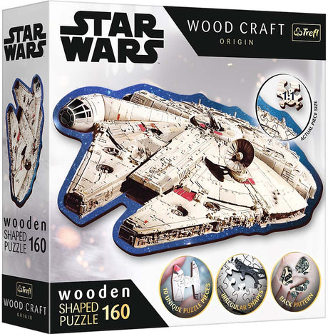 Trefl Star Wars Puzzle en bois Faucon Millenium 160 pièces FSC.