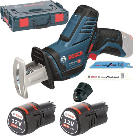 Scie alternative professionnelle Bosch gsa 12v-14 - avec 2x batterie 12v et chargeur