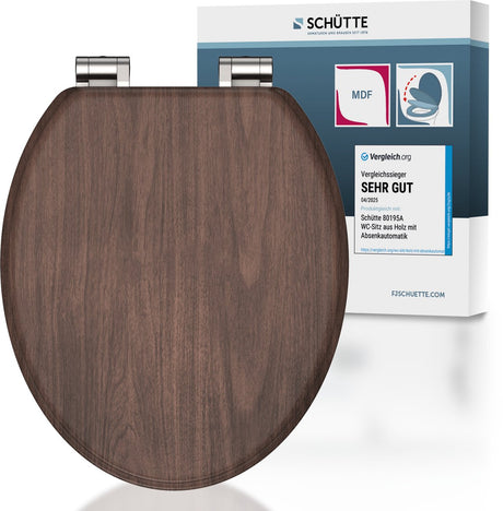 Siège de toilette Schütte avec bois foncé en bois doux MDF