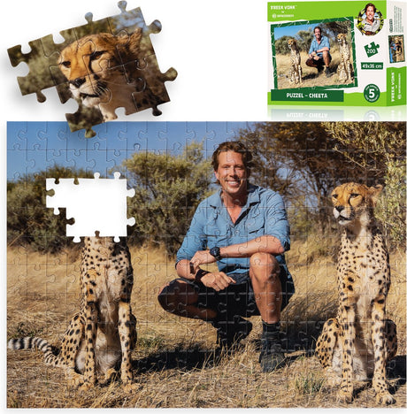Puzzle Freek Spark x Bresser - guépard Freekfronk - 200 pièces pour enfants