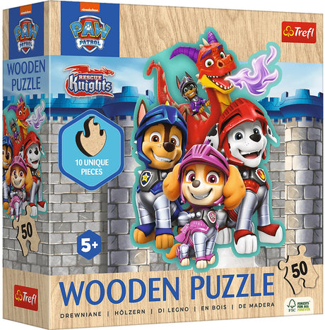Trefl Paw Patrol Puzzle pour Enfants en Bois Puzzle en Bois - 50 pièces - à partir de 4 Ans