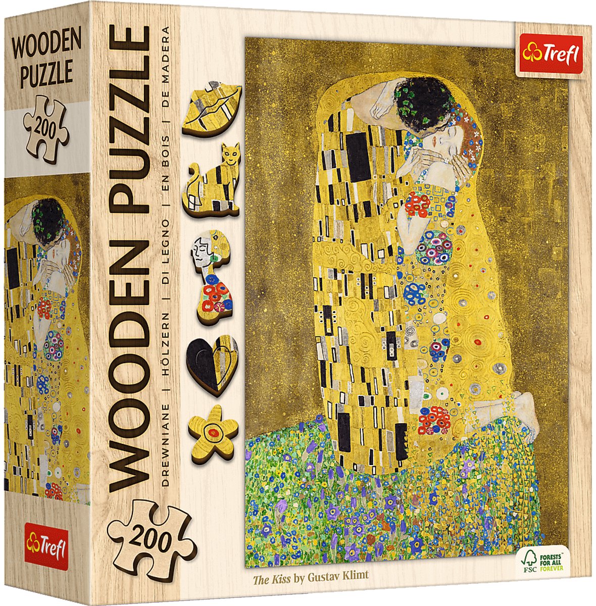 Puzzle en bois Trefl le baiser Gustav Klimt FSC mix 70% 200 pièces.