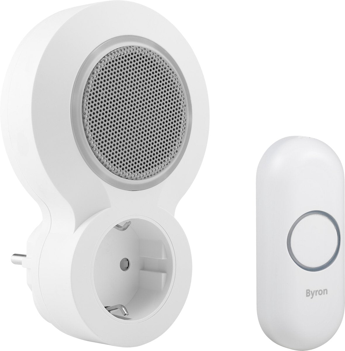 Byron dby-23524 - kit de sonnette sans fil - portée 175m - étanche ip44 - blanc