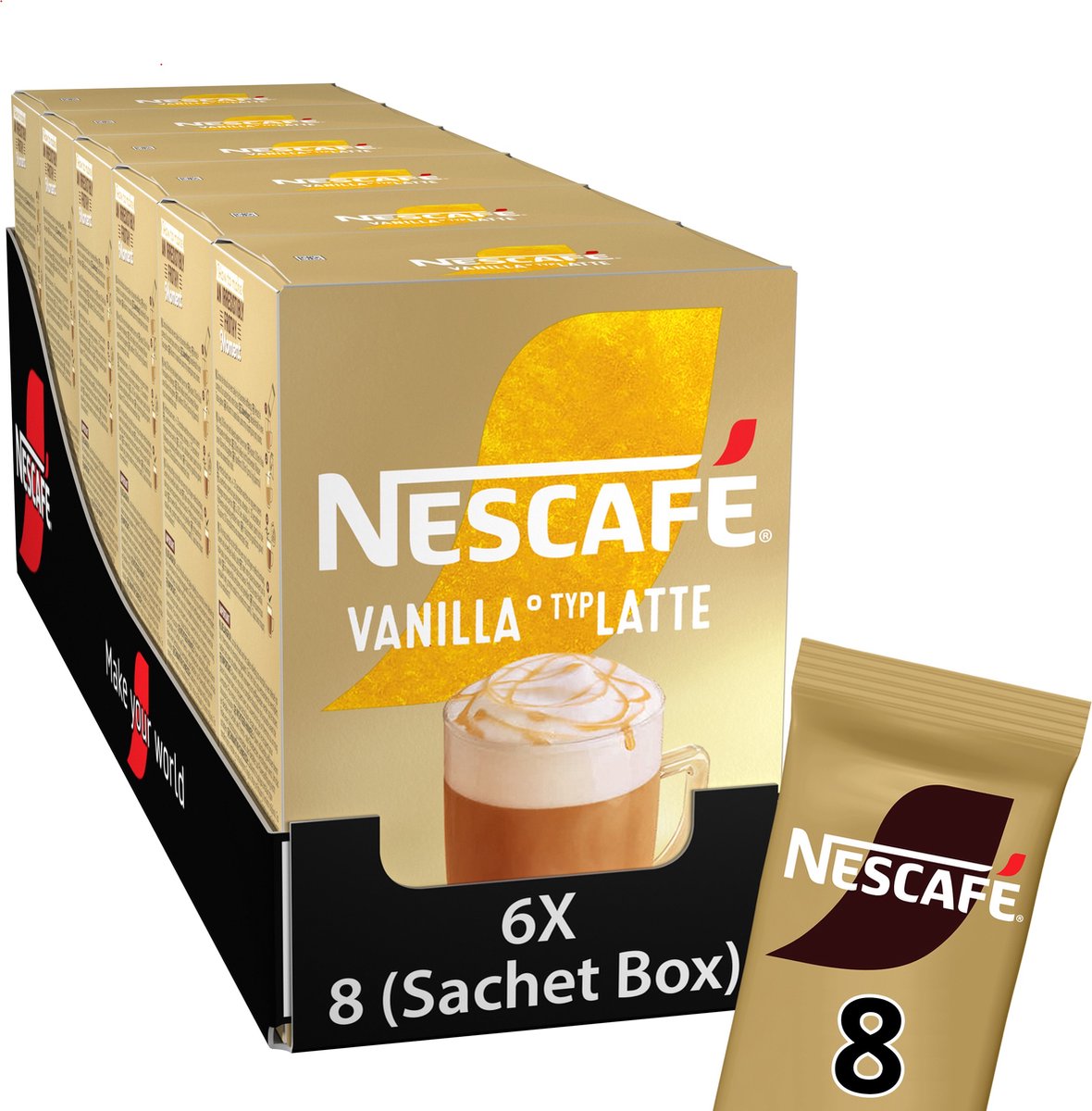 Café instantané Nescafé Vanille Latte - 6 boîtes x 8 sachets
