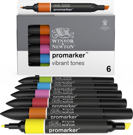 Winsor Newton 0290110 ProMarker™ 6 tons vibrants | marqueurs de mise en page professionnels marqueurs à alcool