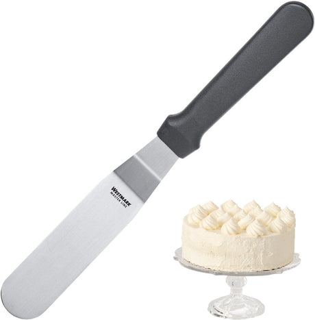 Couteau à palette professionnel Westmark, courbé, flexible, lame : 3 x 10 cm, longueur : 25 cm, plastique inox, ligne master, noir argent, 31252270