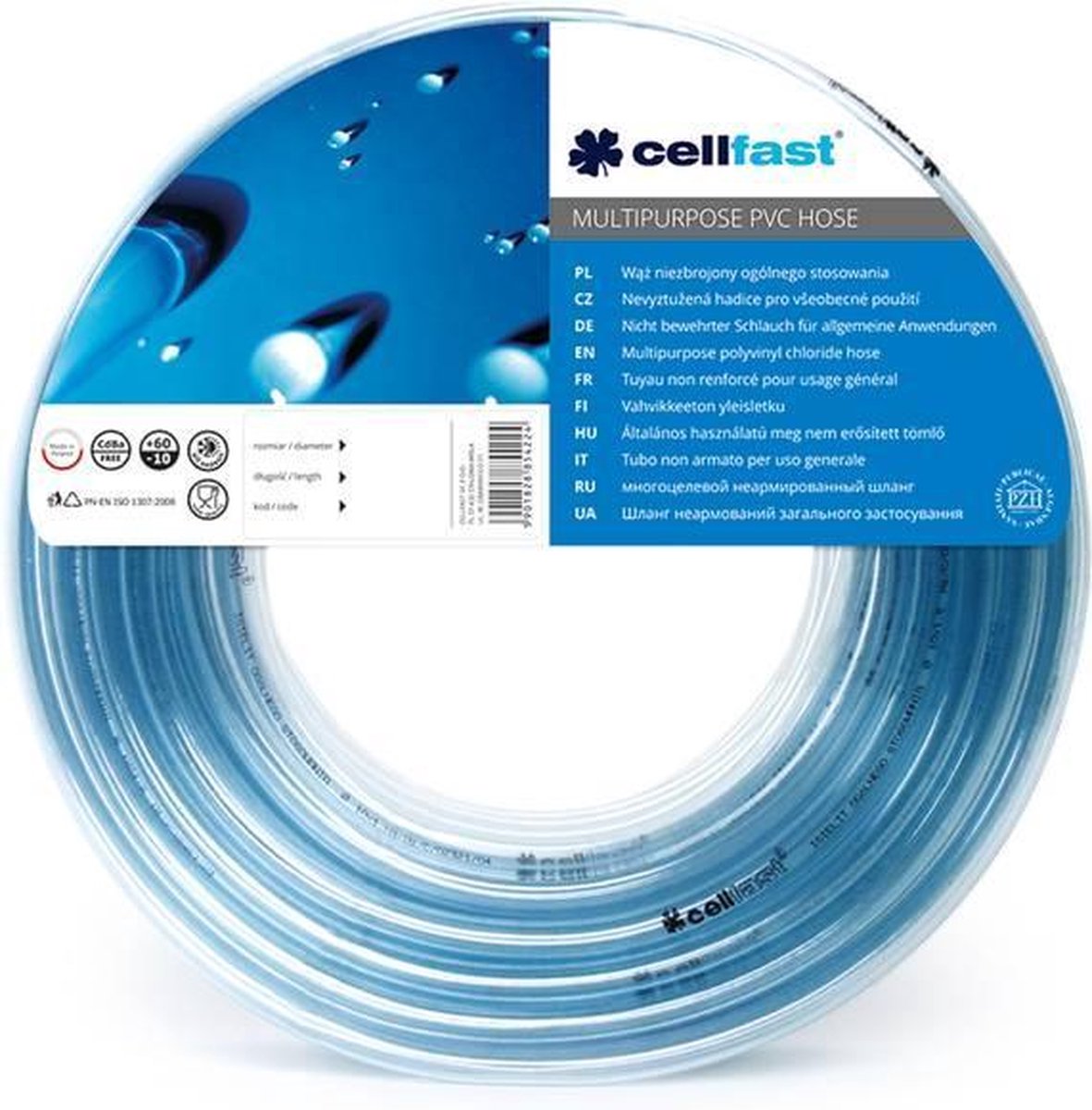 Tuyau universel Cellfast PVC transparent 4,0 x 1,0 mm, longueur 50 m
