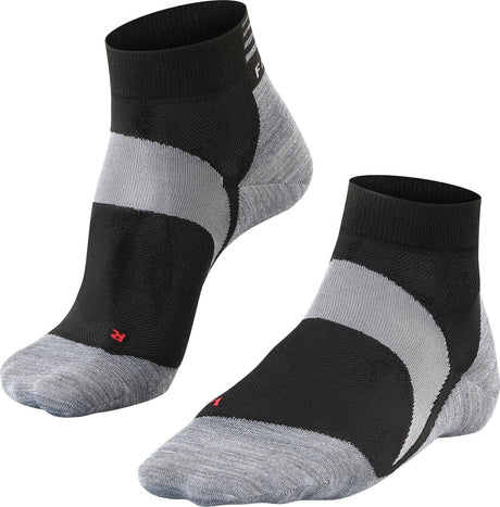 Falke bc6 chaussettes de cyclisme courtes anti-ampoules en lyocell matériau fonctionnel unisexe noir - taille 46-48
