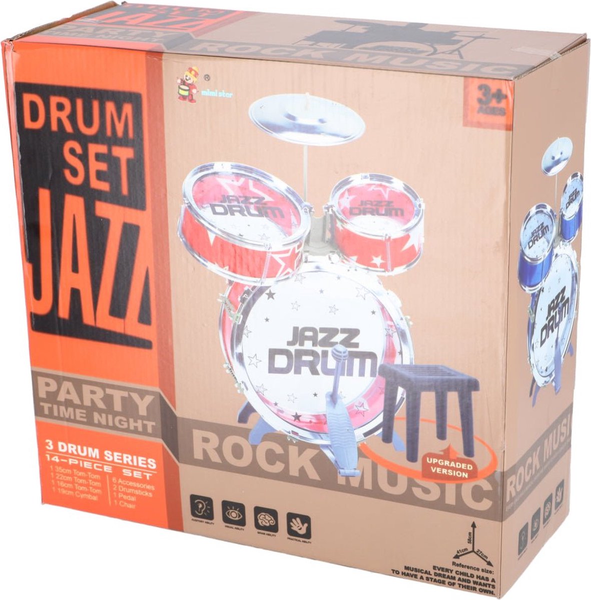 Kit de batterie avec musique rock sur chaise | 2 pièces