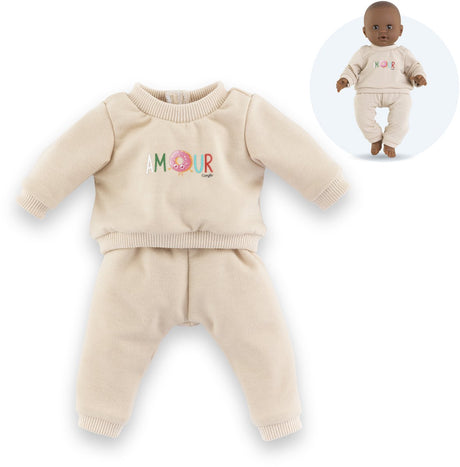 Survêtement Corolle beige pour poupée bébé, 36cm