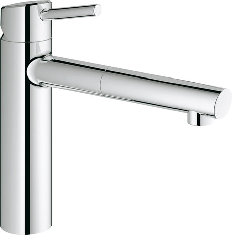 Robinet de cuisine Grohe Concetto - bec moyen - avec douchette extractible - 1 jet - chrome