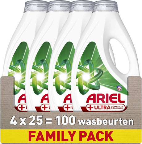 Lessive liquide Ariel + ultra détachante - 4 x 25 lavages