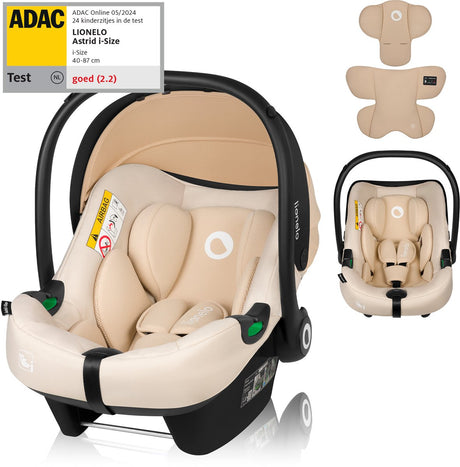Siège auto Lionelo Astrid i-size – adac 5 étoiles – 40-87 cm – rwf – mousse à mémoire de forme – appui-tête réglable (7 cm) – ceintures holmbergs – compatible avec poussette à base isofix – norme i-size – light safe