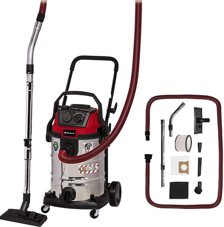 Aspirateur eau et poussière Einhell te-vc 2340 sacl (acier inoxydable rouge bordeaux)