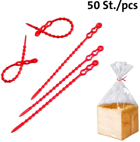 Westmark 50 serre-câbles universels, réutilisables, longueur : 12 cm, plastique, rouge, 15392230