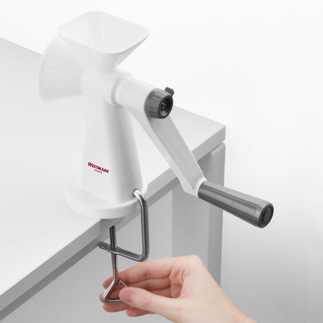 Moulin à graines de lin et de pavot Westmark, mécanisme de broyage en céramique, degré de mouture réglable en continu, pour montage sur table, céramique plastique, coquelicot, blanc gris, 11832260