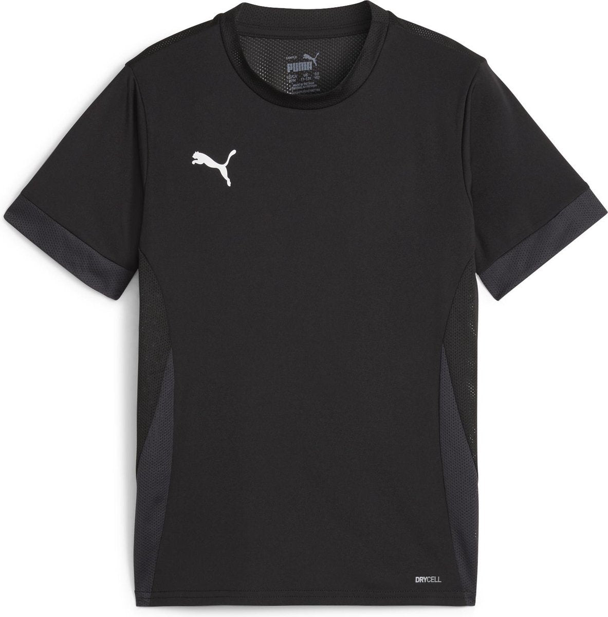 Puma teamgoal matchday jersey jr chemise de sport unisexe - noir-blanc-gris foncé plat
