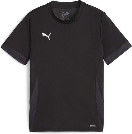 Puma teamgoal matchday jersey jr chemise de sport unisexe - noir-blanc-gris foncé plat