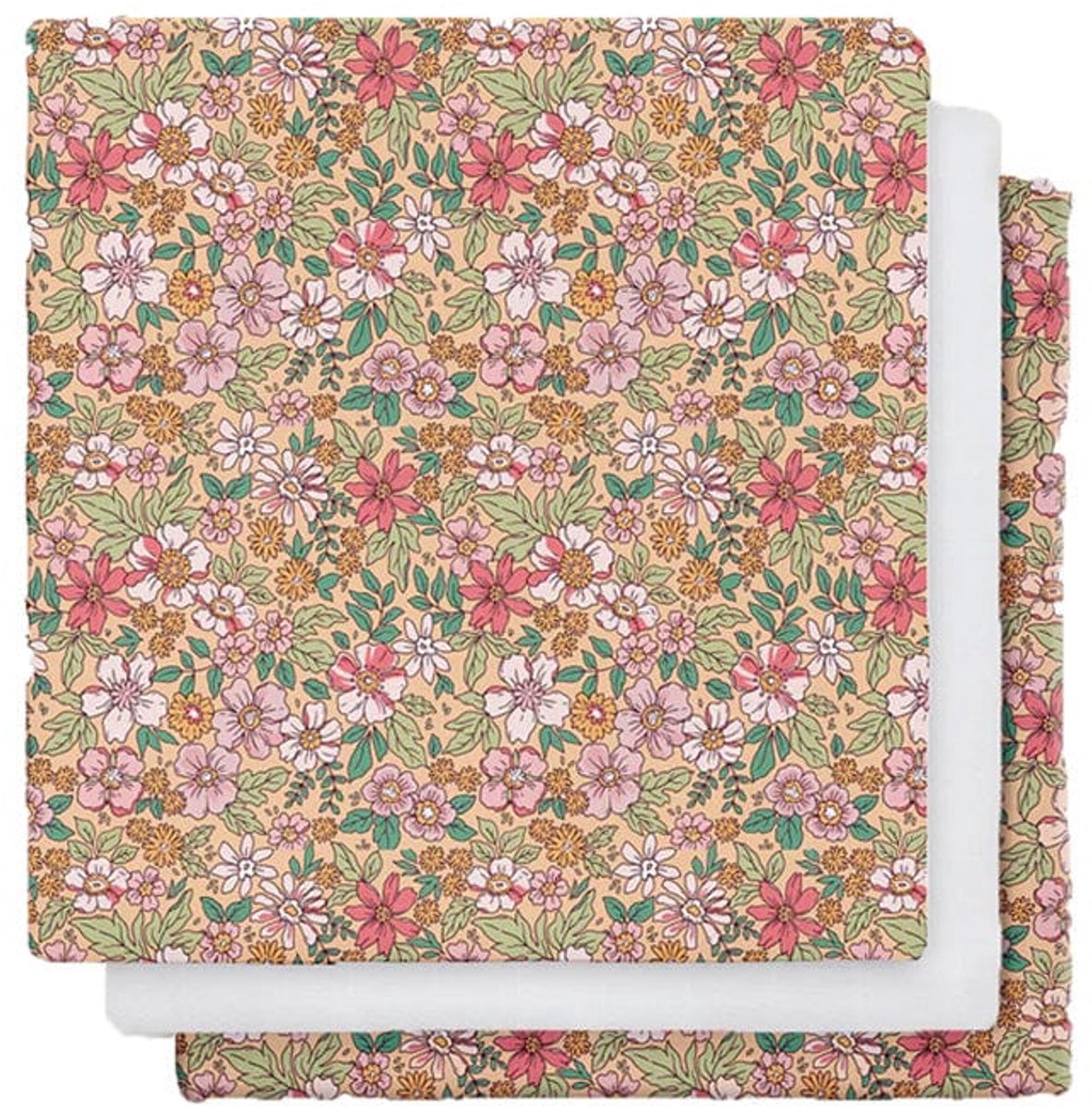 Fleur | chiffons hydrophiles multicolores 60 x 60 cm - 3 pièces