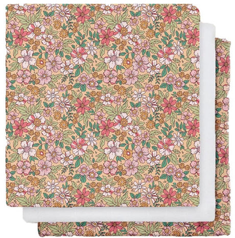 Fleur | chiffons hydrophiles multicolores 60 x 60 cm - 3 pièces