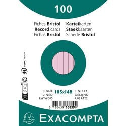Indexkaarten exacompta 10839se roze papier