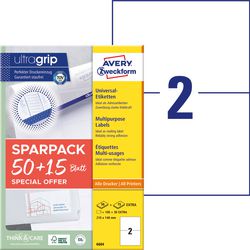 Avery -zweckform 6604 étiquettes universelles 210 x 148 mm papier blanc 130 pièce(s) adhésif permanent ilc