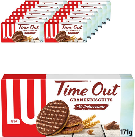 Lu time out biscuits aux céréales cookies naturels au chocolat - boîte 14 x 171g - céréales - biscuit à emporter - café - thé - travail - bouillon
