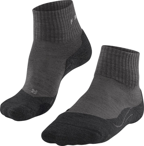 Falke tk2 laine courte anti-ampoules laine épaisse matériau fonctionnel chaussettes de marche femme gris - taille 41-42