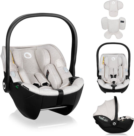 Lionelo moxie i-size - porte-bébé auto dès la naissance - 40-87 cm - dos à la route (rwf) - tissu bambou - dri-seat - poids léger 4,3 kg - compatible isofix - mousse à mémoire de forme - ceintures magnétiques - pare-soleil - appui-tête réglable