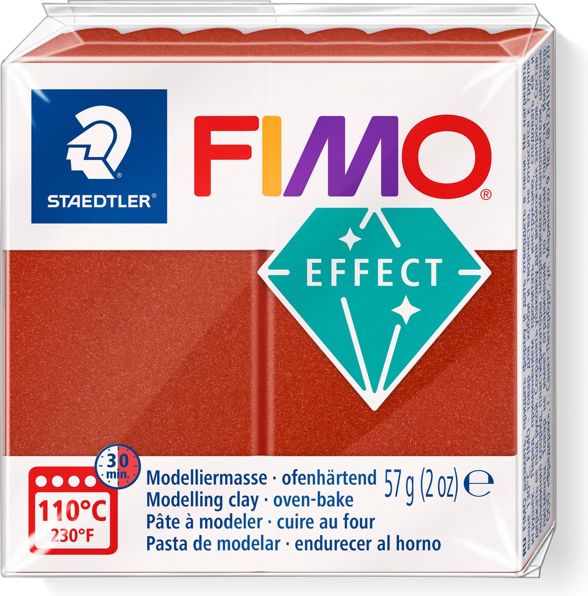 Pâte à modeler Fimo effect durcissant au four bloc standard 57 g - cuivre métallisé