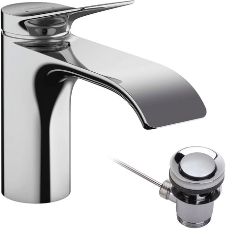 Hansgrohe vivenis - robinet de lavabo 80, incl. bonde d'écoulement, ecosmart, chromé 75010000