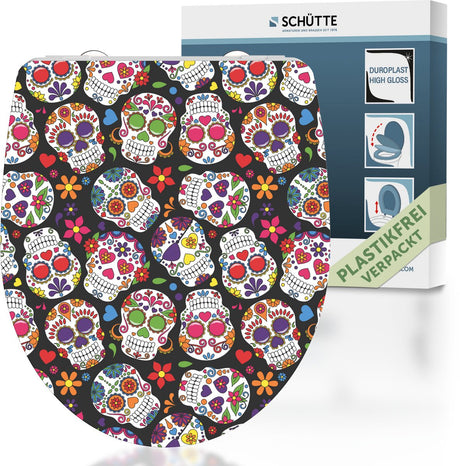 SALLE DE Toilet Schütte Schütte avec un crâne fou Duroplast High Gloss