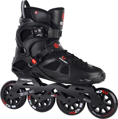 Tempish ezza 90 rollers en ligne adultes - roues 4x90mm - rollers fitness - noir rouge - taille 40