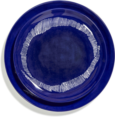 Serax - fête ottolenghi - assiette m - bleu foncé blanc - 22 ø - 2 pièces