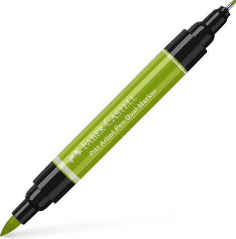 Stylo à dessin Faber-castell - stylo d'artiste Pitt - marqueur duo - 170 vert mai - fc-162170