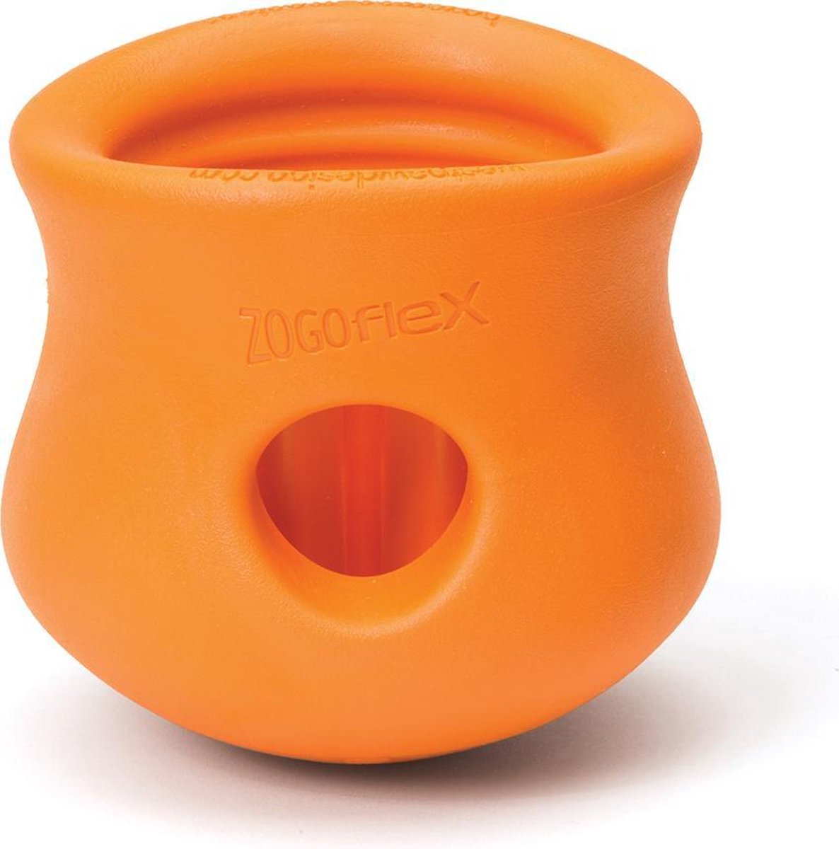 West Paw Toppl Zogoflex - Jouet pour Chien Fort - Slowfeeder - Orange - Grand - 10 cm