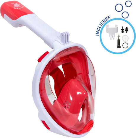 Masque de plongée pour tortue de mer - tuba - lunettes de plongée - ensemble de tuba - masque complet - adultes - corail blanc - s m