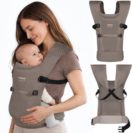 Lionelo mabel – porte-bébé ergonomique pour bébés de 4 à 15 kg – léger et respirant – maintien de la posture M – système croisé 2 positions de portage