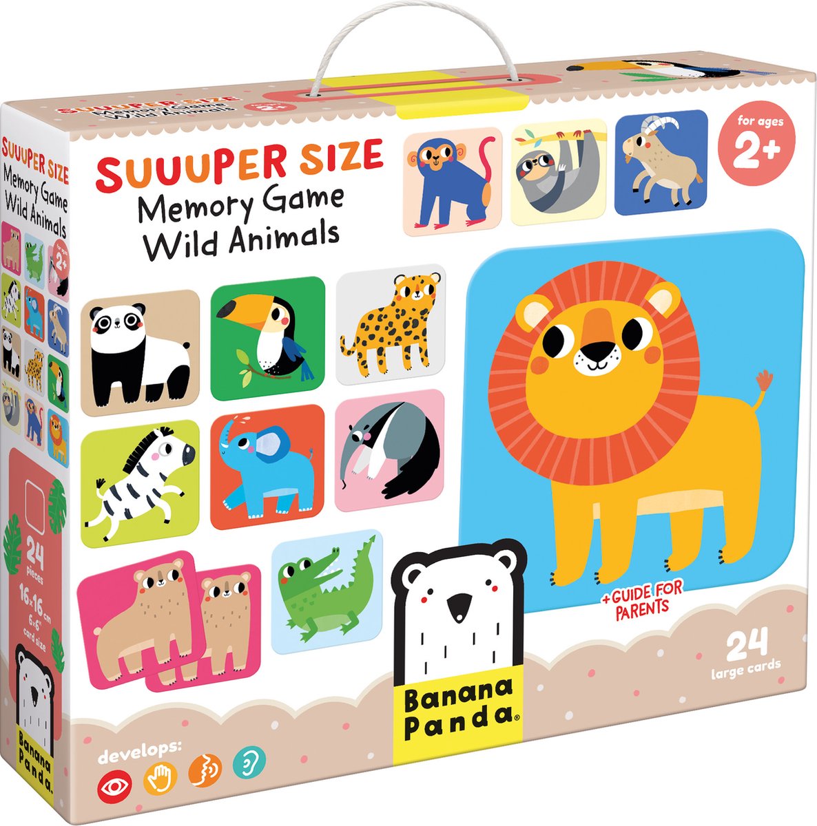 Panda banane - grand jeu de mémoire animaux sauvages - 24 pcs.