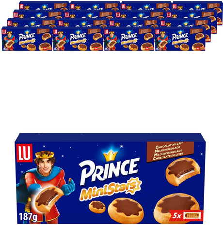 Lu prince ministars cookies chocolat au lait 16 x 187g (5 x 37,4g) - biscuit à emporter - café - thé - travail - bouillon - garniture chocolat au lait - emballage à emporter
