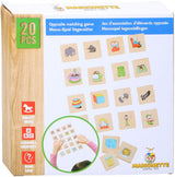 Jeu de mémo de marionnettes en bois contrasté, 20 pcs.